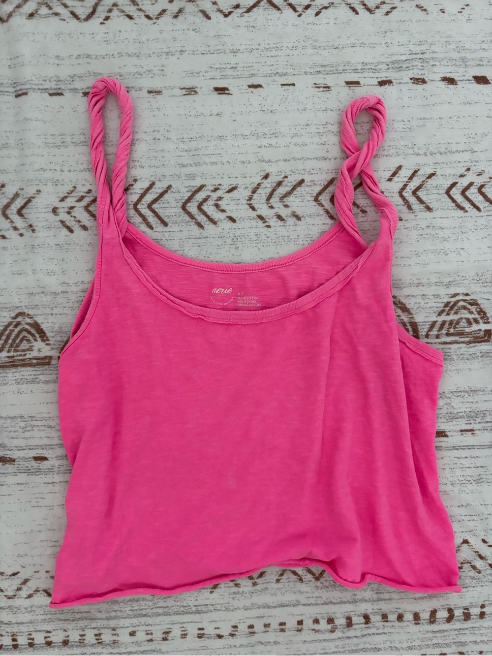 Aerie Braided-Strap Hot Pink Tank
